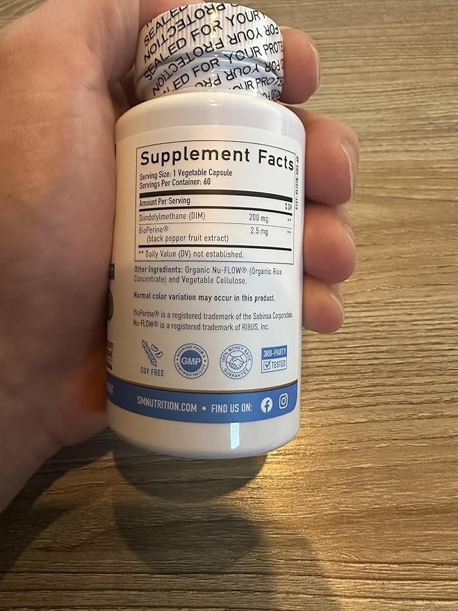 DIM Supplement 200 mg | Estrogen Balance for Women & Men | Hormonal Acne, Hormone Balance, Menopause & Antioxidant Support | Clean Label Project Certified, Vegan & Soy Free Diindolylmethane | 60 Ct.