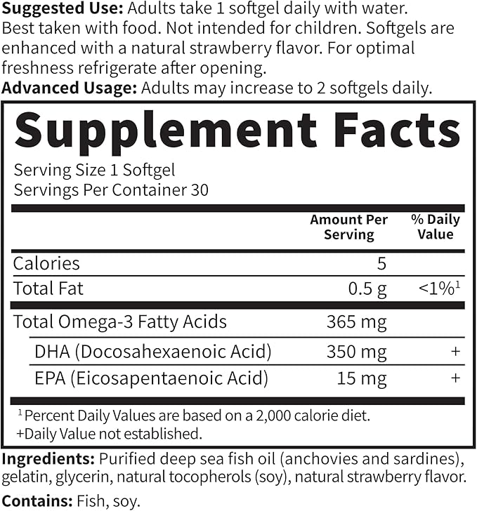 Garden of Life Oceans Mom Prenatal 3 Fish 350mg Prenatal 30 Small