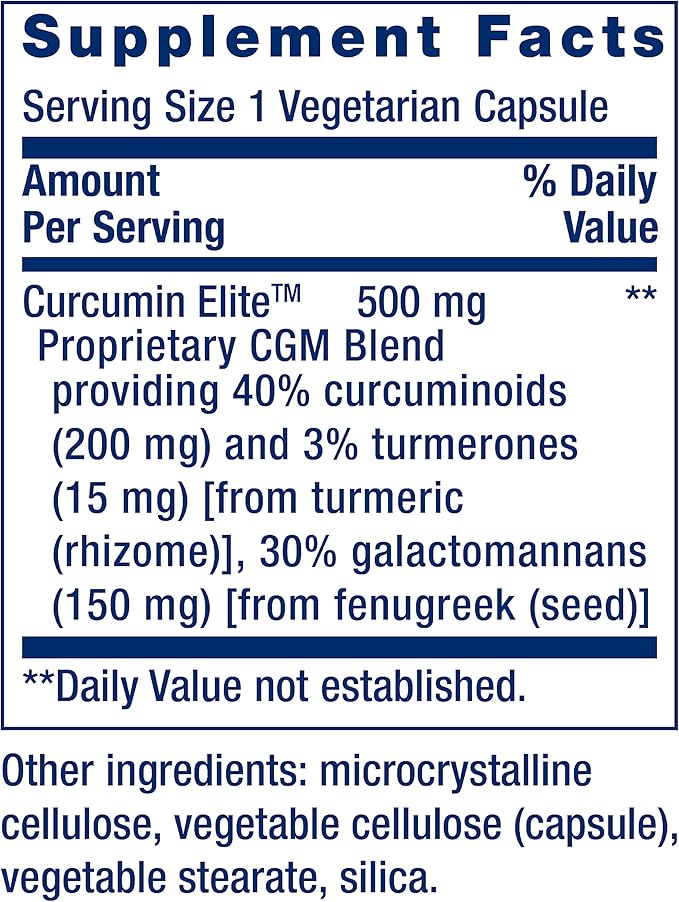 Life Extension Curcumin Elite Turmeric Extract, 60 vegetarian