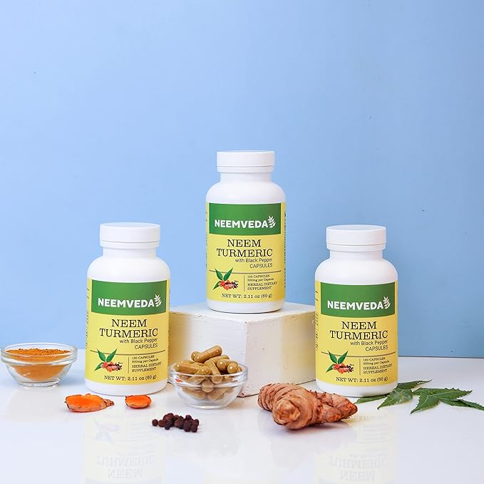 Neem Turmeric Capsules with Black Pepper 120 Veg