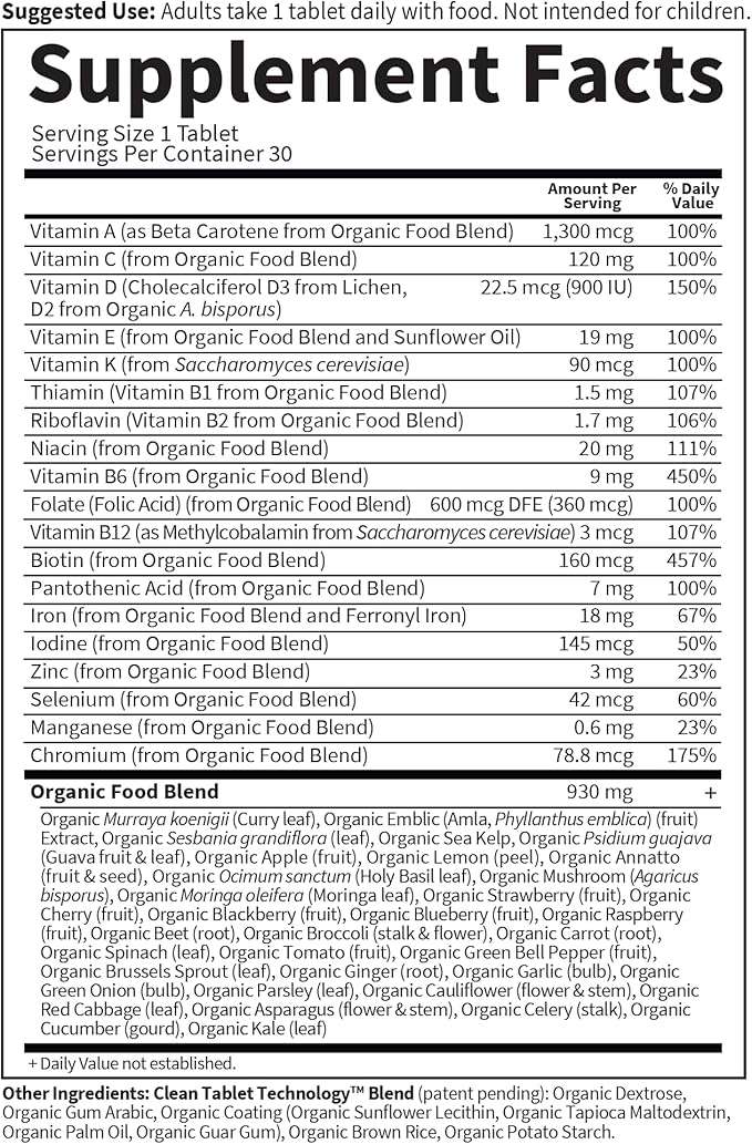 Garden of Life Organics Prenatal Vitamin: B6, B12, B12, D3 D3 – 30 Day