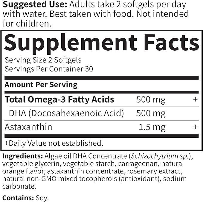 Garden of Life Minami Algae Omega 3 Vegan 500mg Plant Omega-3 Vegan 60 Easy-to-Swallow