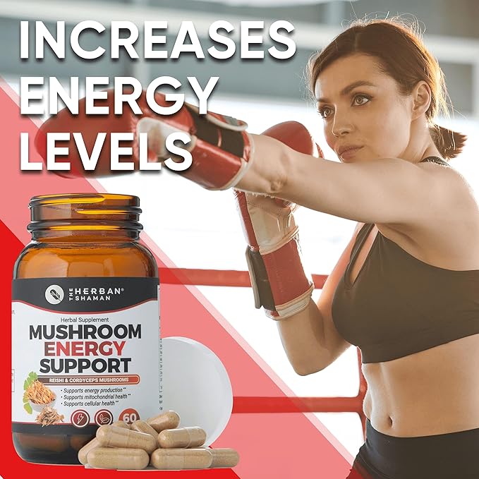 Mushroom Supplement Energy Support CoQ10 + (60 Capsules)
