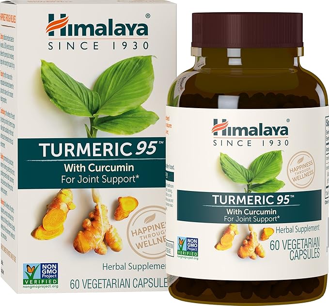 Himalaya Turmeric 95 Supplement with Curcumin/Curcuminoids, 600 mg, 60 Capsules, 60 Day