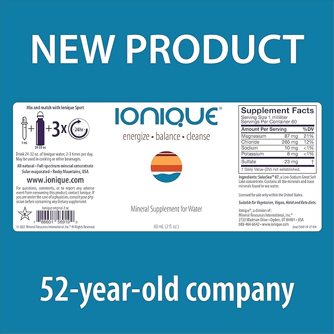 NEW Ionique Mineral Supplement for Water 2 oz