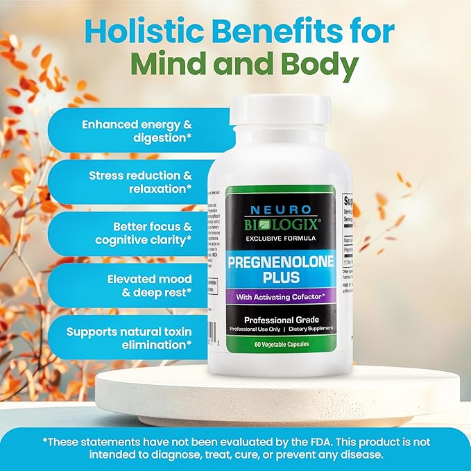 Pregnenolone Plus - Optimal Pregnenolone Supplement for Women to Support Energy, Mood & Mental Clarity - Promotes Mitochondrial Function & Hormone Balance with Niacinamide – 60 Vegetable Capsules