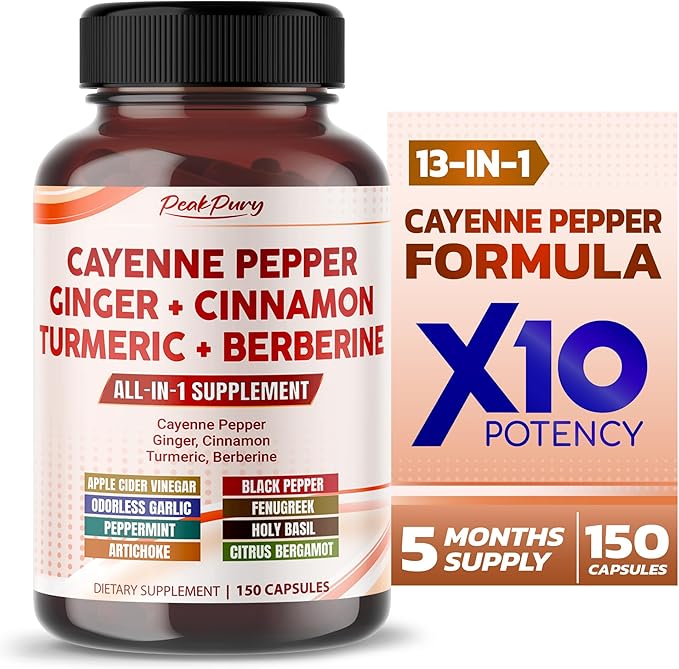 Cayenne Pepper 8000mg Ginger 3000mg Turmeric 2500mg Berberine 2500mg -