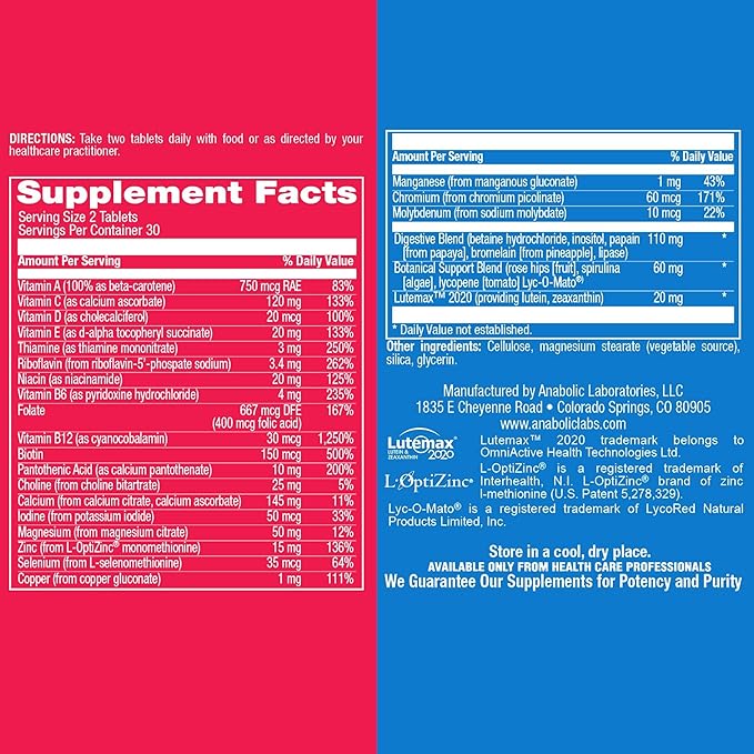 Iron Free Daily Multivitamin for Men 60 Tablets