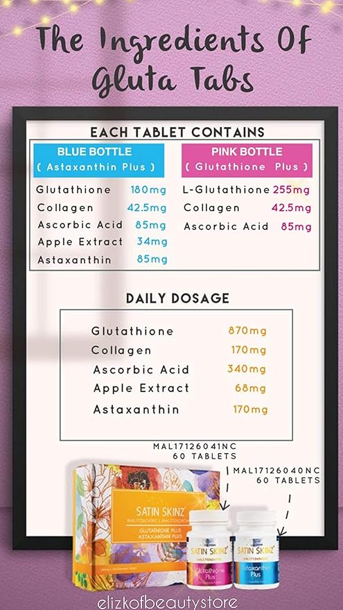 Satin Skinz GLUTATHIONE Plus and ASTAXNTHIN