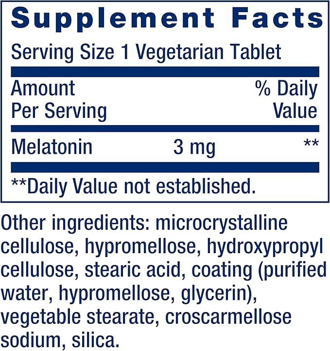 Life Extension Melatonin 6 Hour Timed 3 mg 60 Count