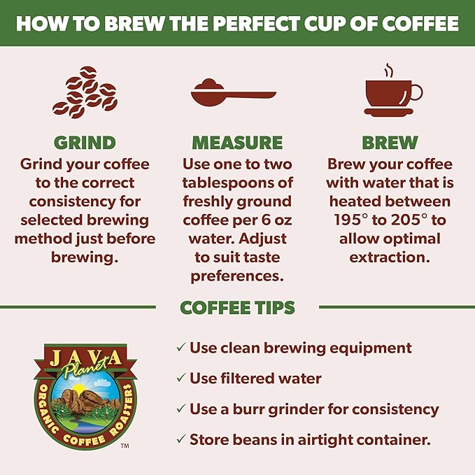 Java Planet Organic, Water Process Decaf Sumatra, Dark Roast, Smooth Full Flavored Organic Coffee Beans, Low Acid, Whole Bean Coffee 1LB Bag