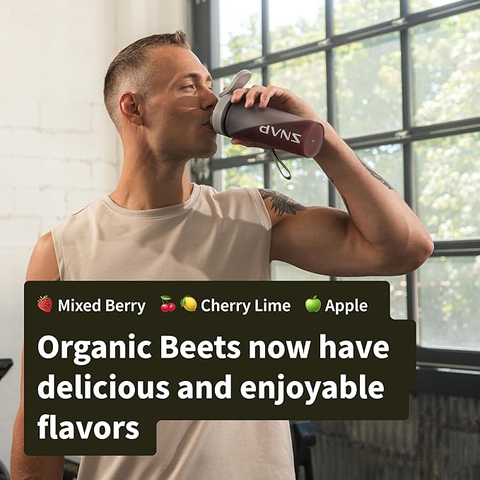 Snap Supplements Organic Beet Root Powder, Nitric Oxide Superfood Supplement with Beets, B Vitamins, Pomegranate & Red Spinach for Energy, Heart Health & Circulation Support, 30 Servings, Cherry Lime