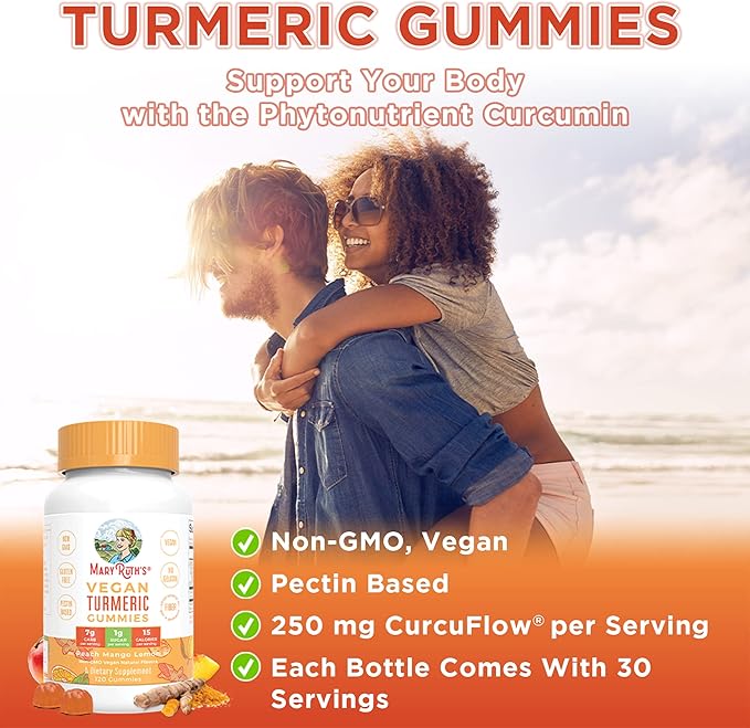 MaryRuth Organics Turmeric Gummies 250 mg 120 Count