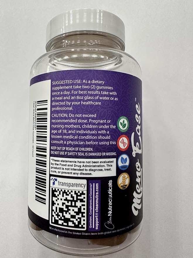 Menopause Supplement For Women Gummies with Black Cohosh, Wild Yam Magnesium, Red Clover For Menopause Relief Hormone Balance Night Sweats Mood Plus Bergamot, Vitamin D3, Vitamin B12, Vitamin B6 Clean