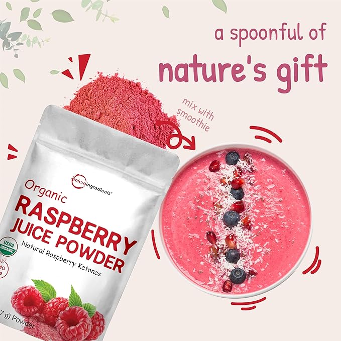 Organic Raspberry Juice powder, 8oz 100% Natural