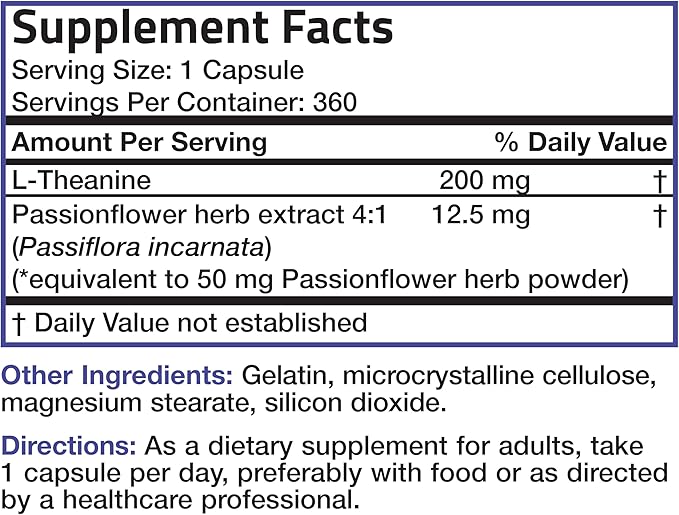 Bronson L-Theanine 200mg (Double-Strength) with Passion 360 Capsules