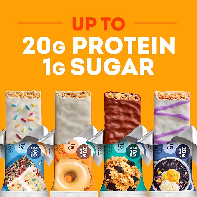 ONE Protein Bars, Maple Glazed Doughnut, Gluten Free with 20g Protein and 1g Sugar, Pantry Staples, 2.12 oz (12 Count)