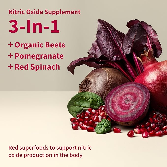 Snap Supplements Organic Beet Root Powder, Nitric Oxide Superfood Supplement with Beets, B Vitamins, Pomegranate & Red Spinach for Energy, Heart Health & Circulation Support, 30 Servings, Mixed Berry