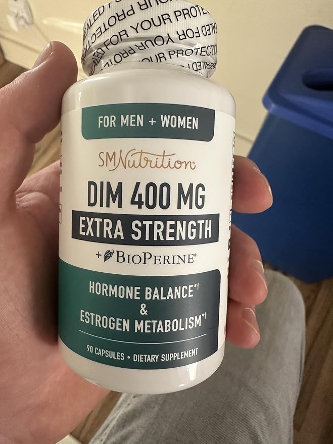 DIM Supplement 400MG Extra Strength | Hormone Balance for Men and Women | Menopause, Acne, Hot Flashes Relief, Prostate Support & Antioxidant Support | Soy-Free, Gluten-Free | SMNutrition | 90 Ct.