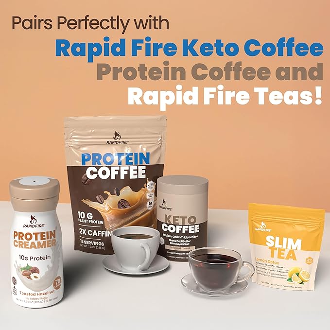 Protein Creamer, Hazelnut Flavor, Keto Friendly, 10g of Protein with Vitamins and Minerals, 15 Servings, May Boost Metabolism and Increase Energy, Multi, 7.94 Ounce