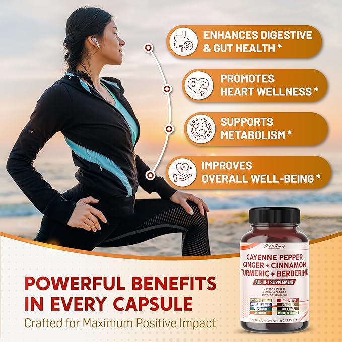 Cayenne Pepper 8000mg Ginger 3000mg Turmeric 2500mg Berberine 2500mg -