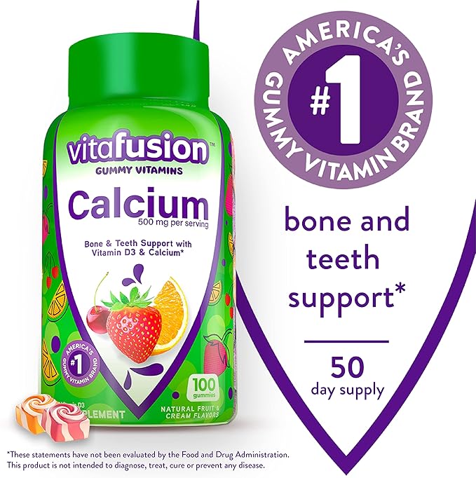 Vitafusion Chewable Calcium Gummy Vitamins B12 Gummy 100 Count 60 Count