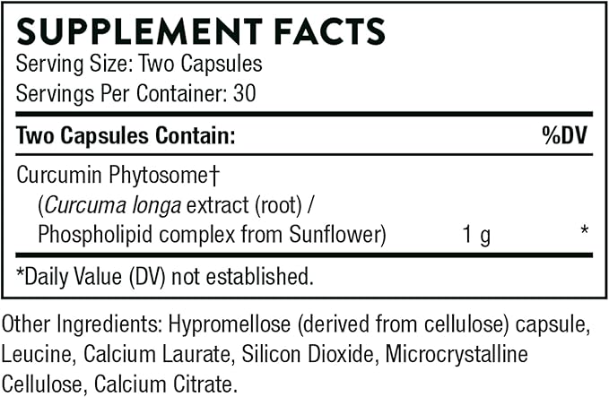 THORNE Curcumin Phytosome 1000 mg (Meriva) 60 Capsules 30 Servings