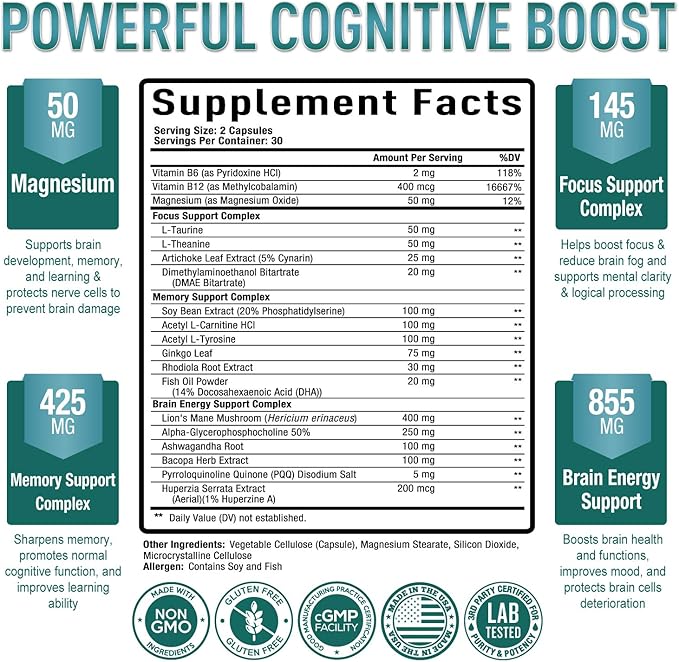 Premium Brain Supplement 60 Caps