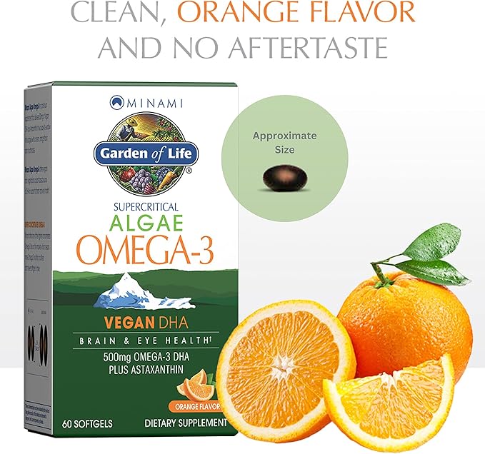 Garden of Life Minami Algae Omega 3 Vegan 500mg Plant Omega-3 Vegan 60 Easy-to-Swallow