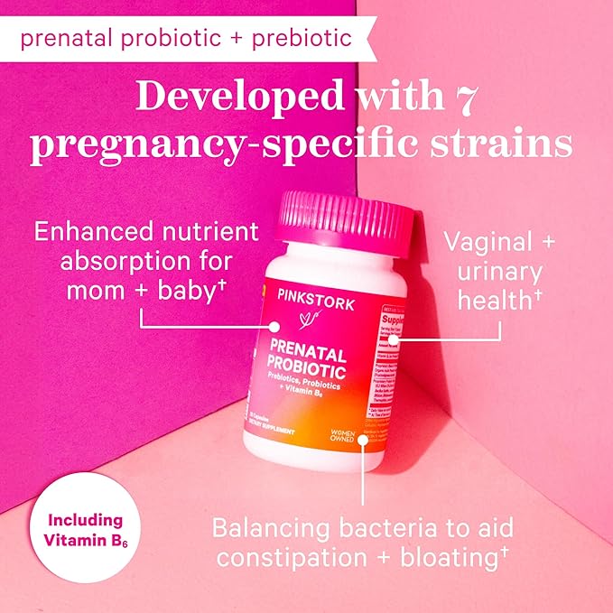 Pink Stork Prenatal Probiotics for Women B6 - 30 Capsules