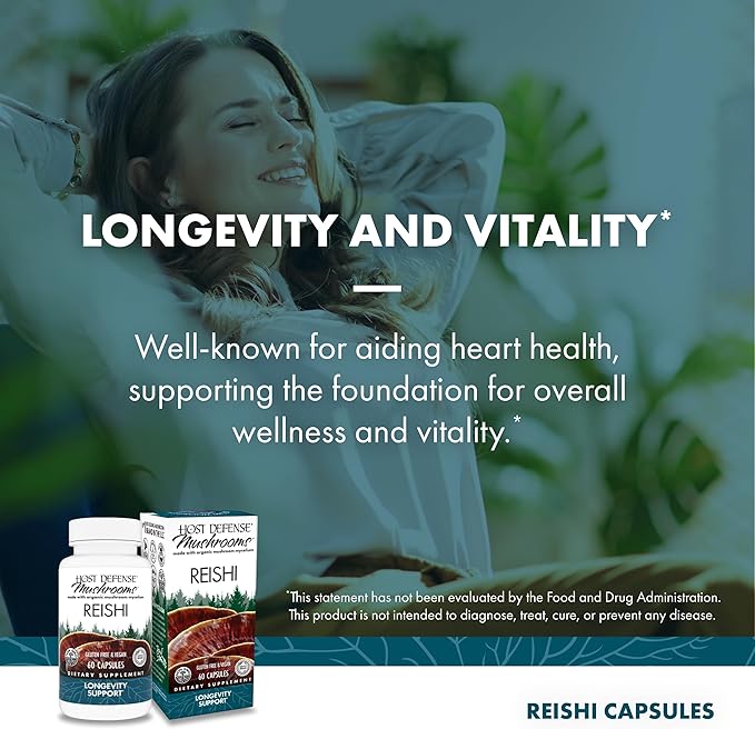 Host Defense Reishi Capsules 60 Capsules (30 Servings)*