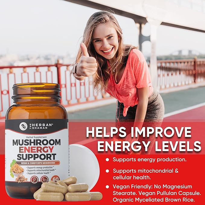 Mushroom Supplement Energy Support CoQ10 + (60 Capsules)