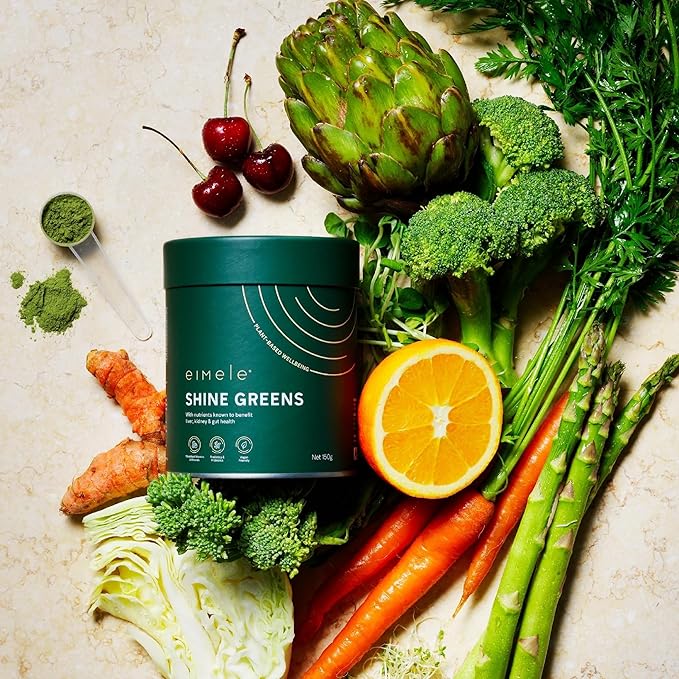 | Shine Greens | Plant-Based Superfood Greens Powder for Gut Health | Supports Energy, Digestion & Immunity | Packed with Antioxidants, Essential Nutrients & Probiotics | 42 Servings (5.29oz)