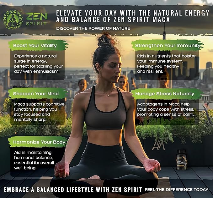 Zen Spirit Maca Root Powder Organic - Peruvian Root Premium Grade Superfood (Raw) - USDA & Vegan Certified - 1 Bag (8oz) - Perfect for Breakfast, Smoothies, Baking & Ice Cream.