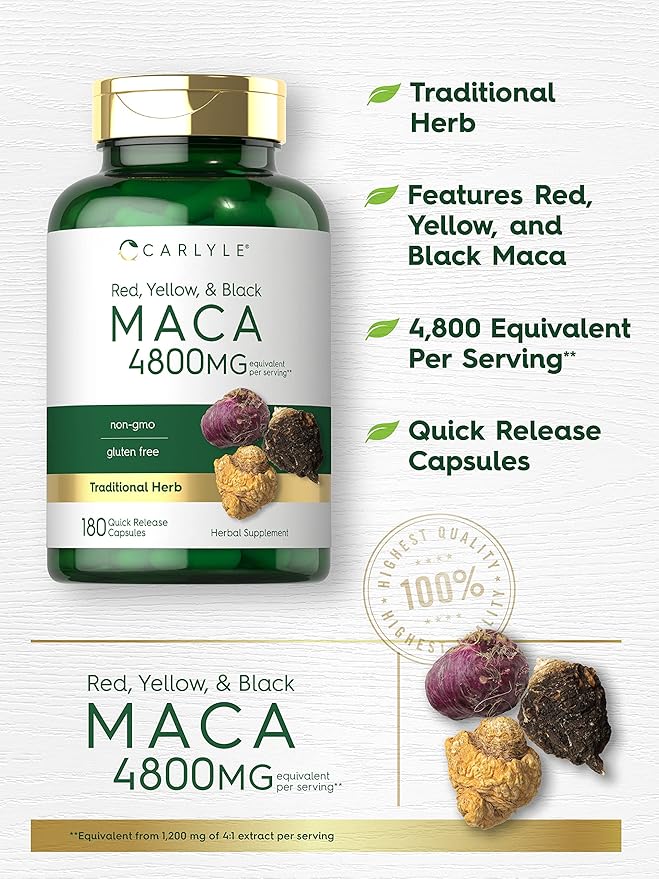Carlyle Maca Root Capsules 4800mg | 180 Count