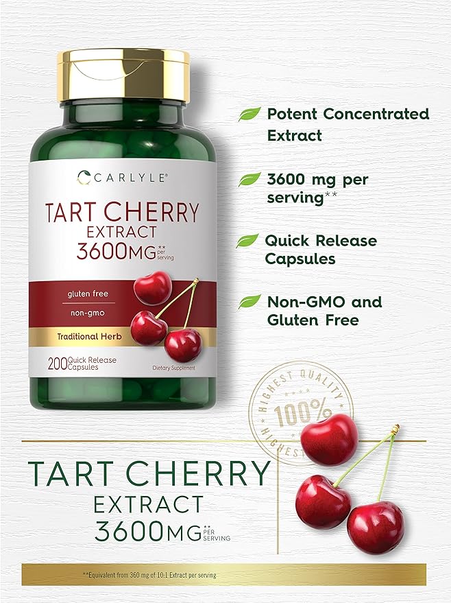 Carlyle Tart Cherry Extract Capsules 200 Count