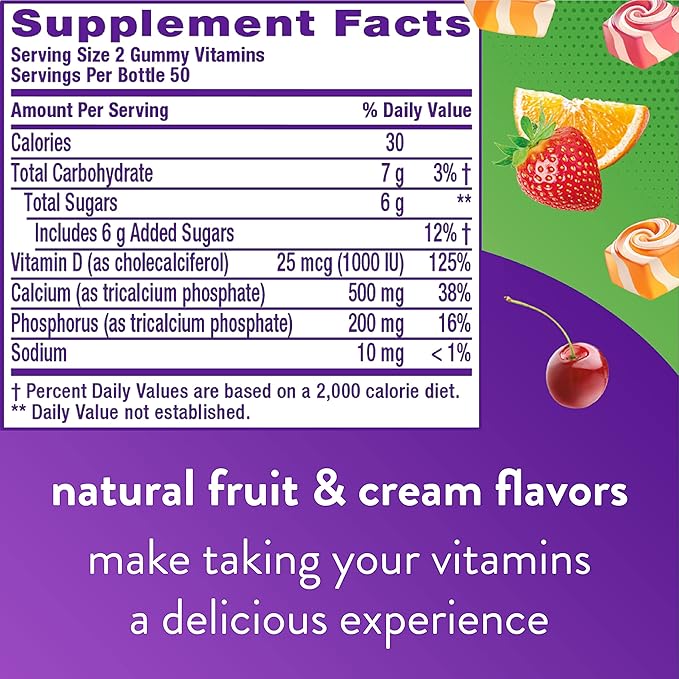 Vitafusion Chewable Calcium Gummy Vitamins B12 Gummy 100 Count 60 Count