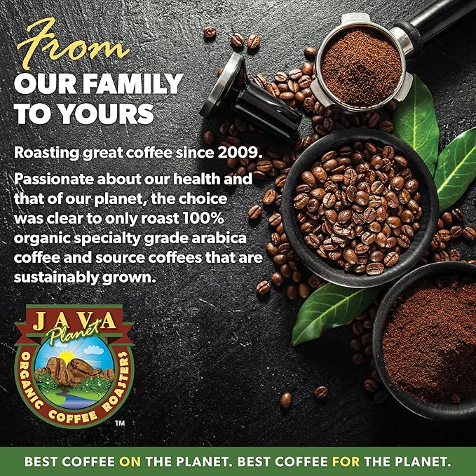 Java Planet Organic, Water Process Decaf Sumatra, Dark Roast, Smooth Full Flavored Organic Coffee Beans, Low Acid, Whole Bean Coffee 1LB Bag