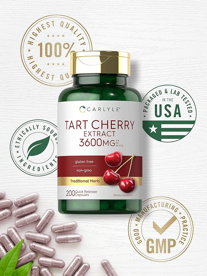 Carlyle Tart Cherry Extract Capsules 200 Count