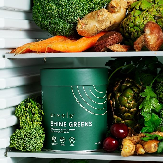 | Shine Greens | Plant-Based Superfood Greens Powder for Gut Health | Supports Energy, Digestion & Immunity | Packed with Antioxidants, Essential Nutrients & Probiotics | 42 Servings (5.29oz)