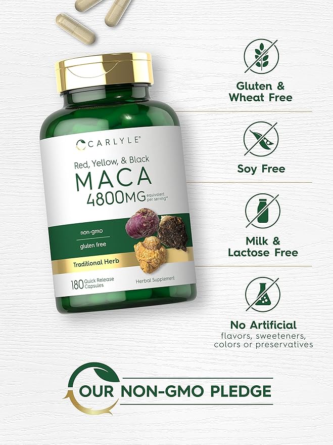 Carlyle Maca Root Capsules 4800mg | 180 Count