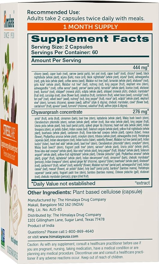 Himalaya StressCare Herbal Supplement, Supports Stress 120 Capsules