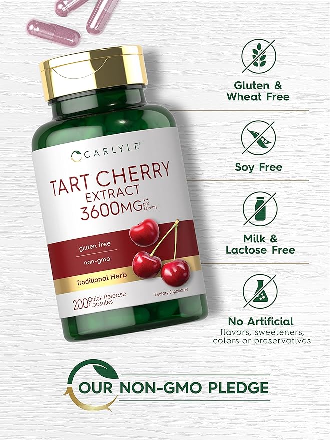 Carlyle Tart Cherry Extract Capsules 200 Count