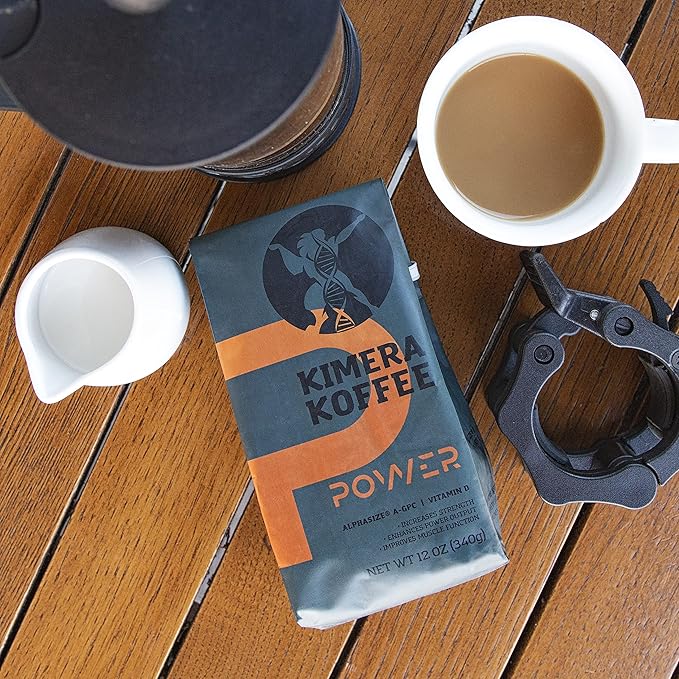 Kimera Koffee - Organic Medium Roast Ground Coffee|Power Blend | Infused with Alpha GPC and Vitamin D | Optimize Focus & Concentration | Boost Energy Level | Enhance Athletic Performance | 12oz