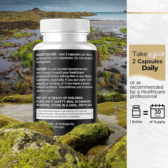 Sea Moss 3000mg Black Seed Oil 2000mg Ashwagandha 1000mg Turmeric 1000mg Bladderwrack 1000mg Burdock 1000mg & D3 with 60 Count
