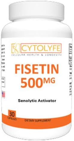 Fisetin 500mg 98% Pure Fisetin 500mg Therapeutic Dose 30 Capsules Senolytic Activator Anti-Aging Longevity