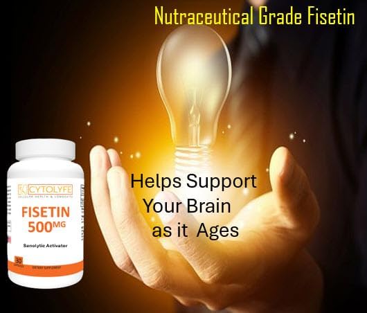 Fisetin 500mg 98% Pure Fisetin 500mg Therapeutic Dose 30 Capsules Senolytic Activator Anti-Aging Longevity