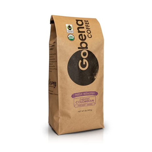 2lb Fair Trade Organic Certified Colombian Ground Light Roast, 100% Arabica Specialty Coffee, 32 ounces, 2 pounds, Bulk Coffee