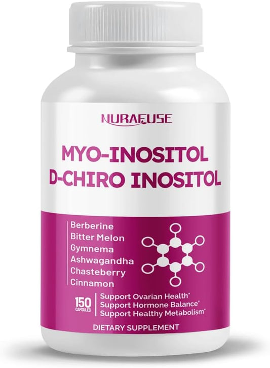 High Potency Myo-Inositol & D-Chiro Inositol with Chasteberry, Cinnamon, Bitter Melon & Gymnema – Supports Optimal Hormone Balance, Healthy Metabolism* – Made in The USA
