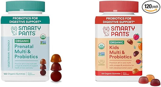 SmartyPants Organic Prenatal Vitamins for Women 3, Vitamin D3, Vitamin B12, 120 120 Count